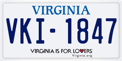 VA license plate VKI1847