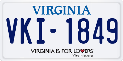VA license plate VKI1849