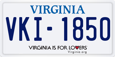 VA license plate VKI1850