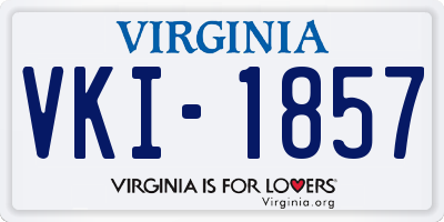 VA license plate VKI1857