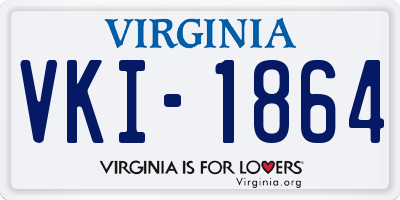 VA license plate VKI1864