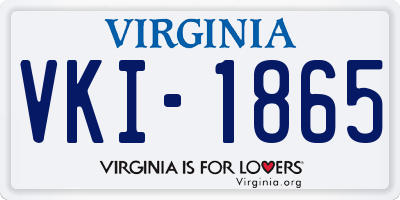 VA license plate VKI1865