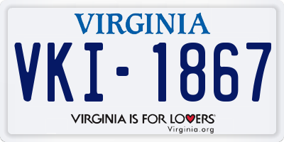 VA license plate VKI1867