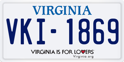 VA license plate VKI1869