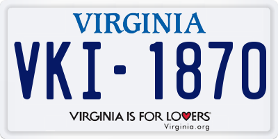 VA license plate VKI1870