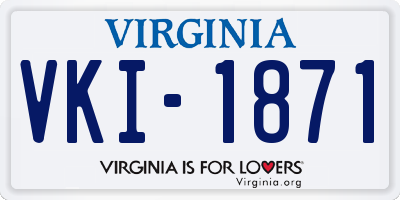 VA license plate VKI1871