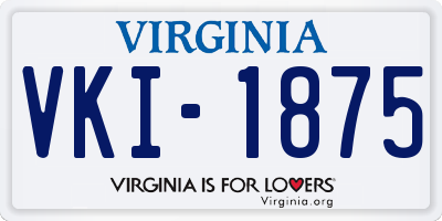 VA license plate VKI1875