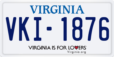 VA license plate VKI1876