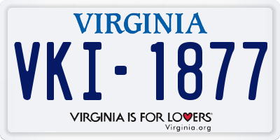 VA license plate VKI1877