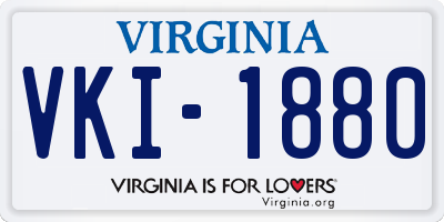 VA license plate VKI1880