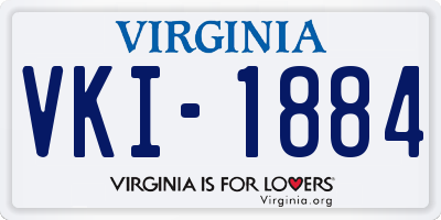 VA license plate VKI1884