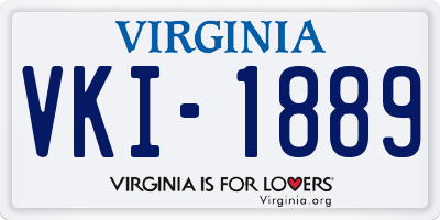 VA license plate VKI1889