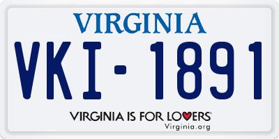 VA license plate VKI1891