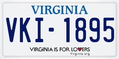 VA license plate VKI1895