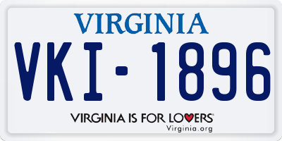 VA license plate VKI1896