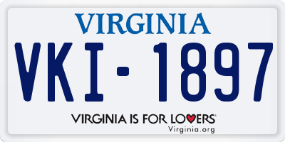 VA license plate VKI1897