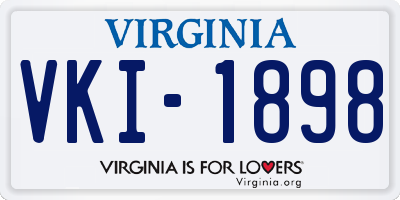 VA license plate VKI1898