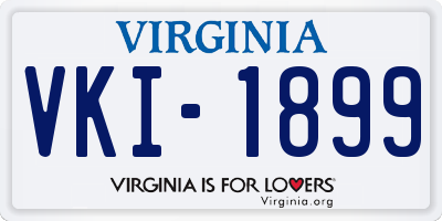 VA license plate VKI1899