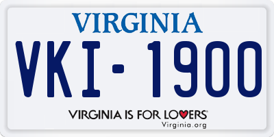 VA license plate VKI1900