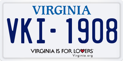 VA license plate VKI1908