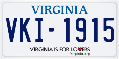 VA license plate VKI1915