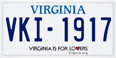 VA license plate VKI1917
