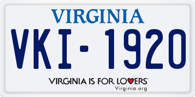 VA license plate VKI1920