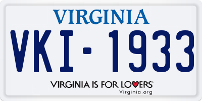 VA license plate VKI1933