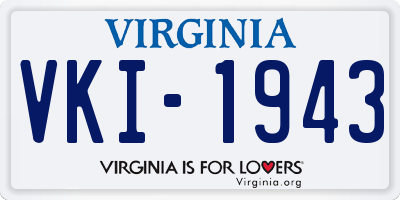 VA license plate VKI1943