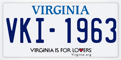 VA license plate VKI1963