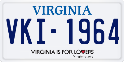 VA license plate VKI1964