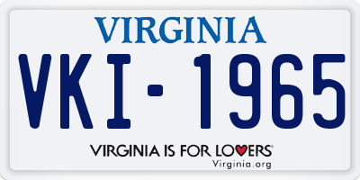 VA license plate VKI1965
