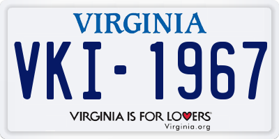 VA license plate VKI1967