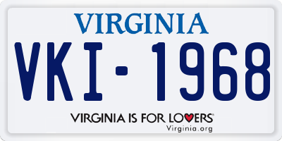 VA license plate VKI1968