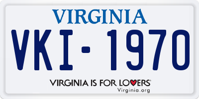 VA license plate VKI1970