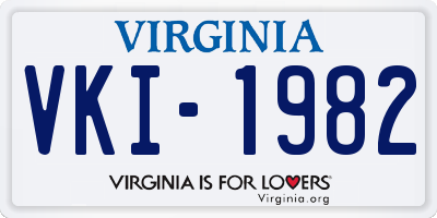 VA license plate VKI1982