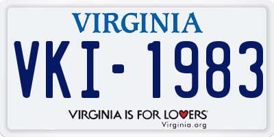 VA license plate VKI1983