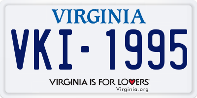 VA license plate VKI1995