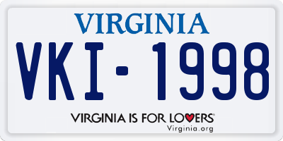 VA license plate VKI1998