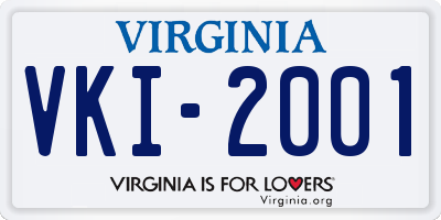 VA license plate VKI2001