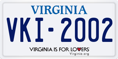 VA license plate VKI2002