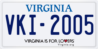 VA license plate VKI2005