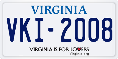 VA license plate VKI2008