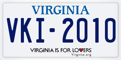 VA license plate VKI2010