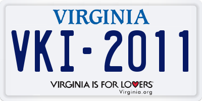 VA license plate VKI2011
