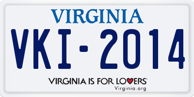 VA license plate VKI2014