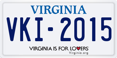 VA license plate VKI2015