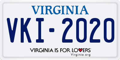 VA license plate VKI2020