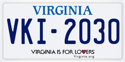 VA license plate VKI2030