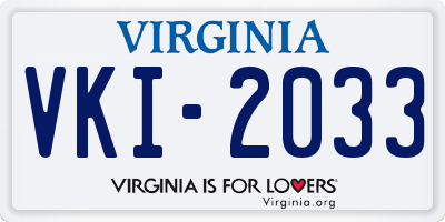 VA license plate VKI2033